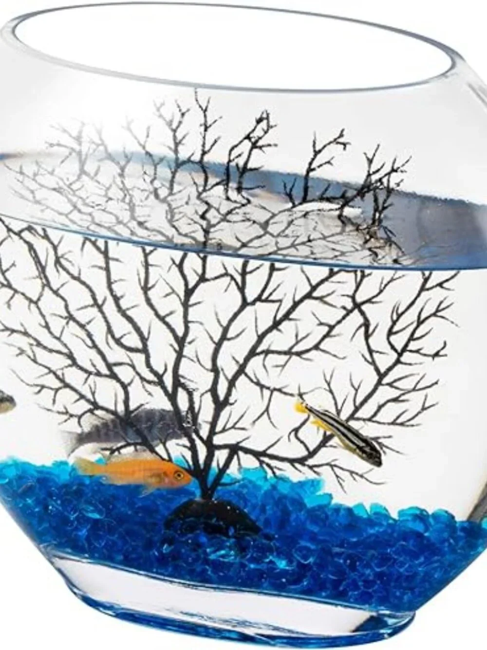 Hygger Glass Oblate Fish Bowl Tank Aquarium - Pet Supplies